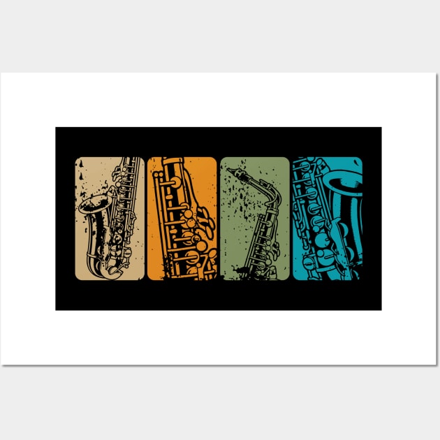 Vintage Saxophone Design Wall Art by vpdesigns